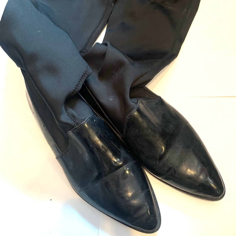 Neiman Marcus Black Knee High Stretch Boot 7.5